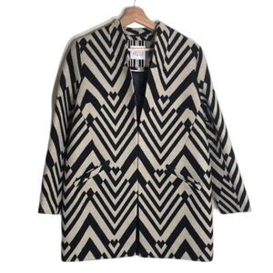 Principles by Ben de Lisi clasp chevron print blazer coat size 14p